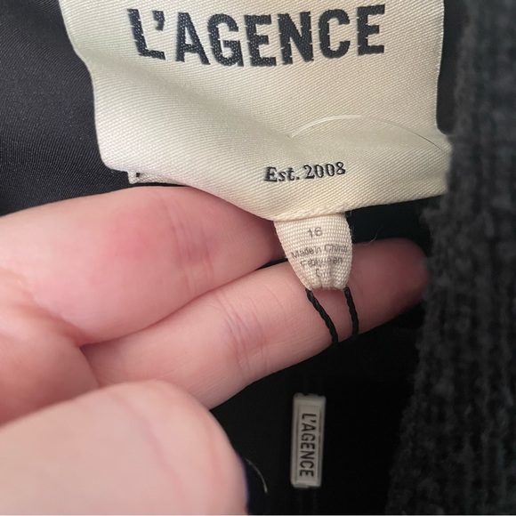 L'AGENCE Chamberlain Blazer Black Tweed  Size 16 Workwear Jacket Business NWT - Picture 3 of 11